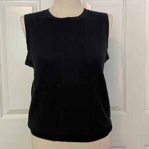 J.Crew Classic Black Cotton Sweater Shell Vest Womens Small NWT